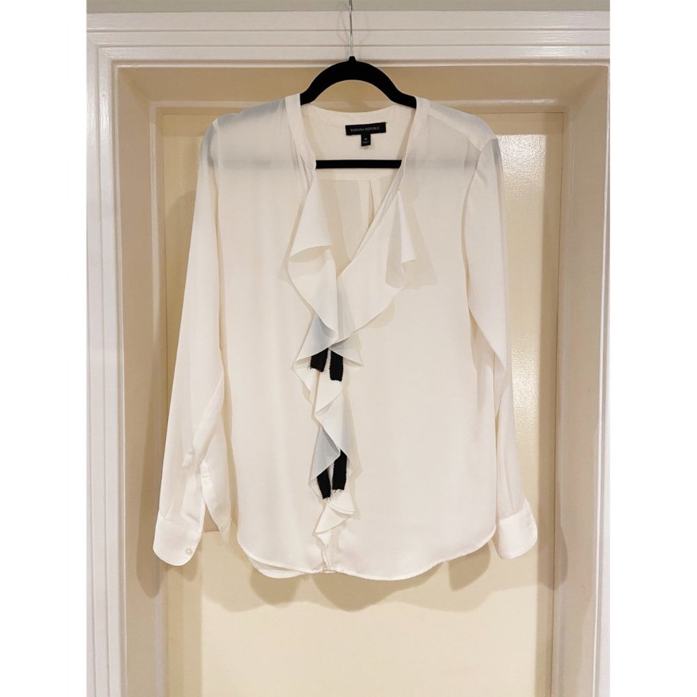 Sheer White Blouse with Petal Details